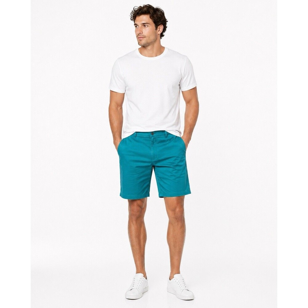 Haggar Mens Pleated Golf Shorts Size 34 Green Vintage 90s Y2K Casual Dress Chino